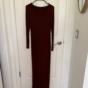 Long Sleeve Brown Dress